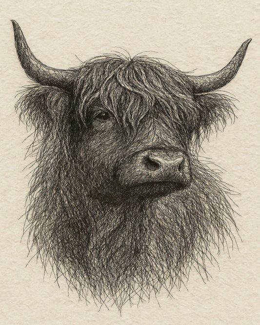 Sketch Highland Cow