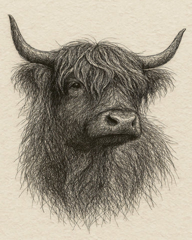 Sketch Highland Cow