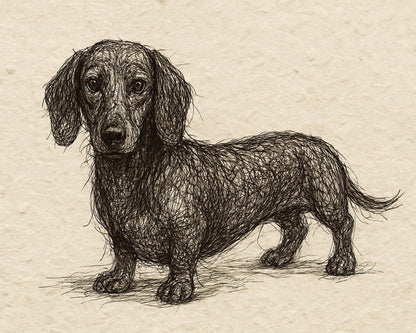 Sketch Dachshund Dog