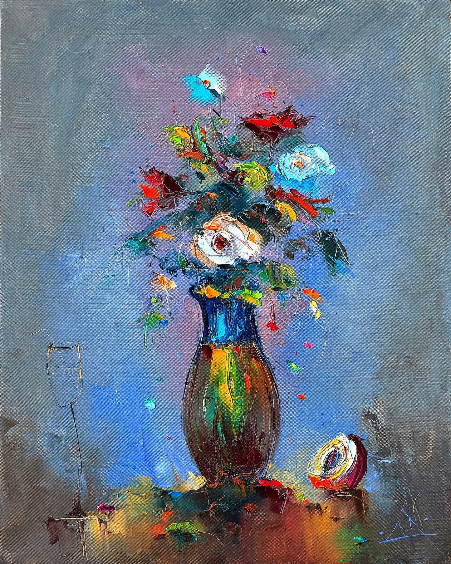 Colorful Floral Vase No1