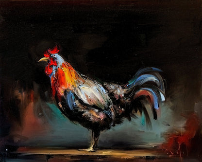 Colorful Rooster Painting