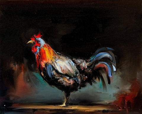 Colorful Rooster Painting