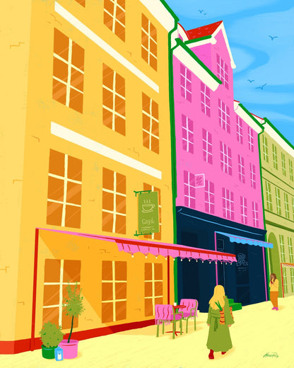 Colorful Cafe Street