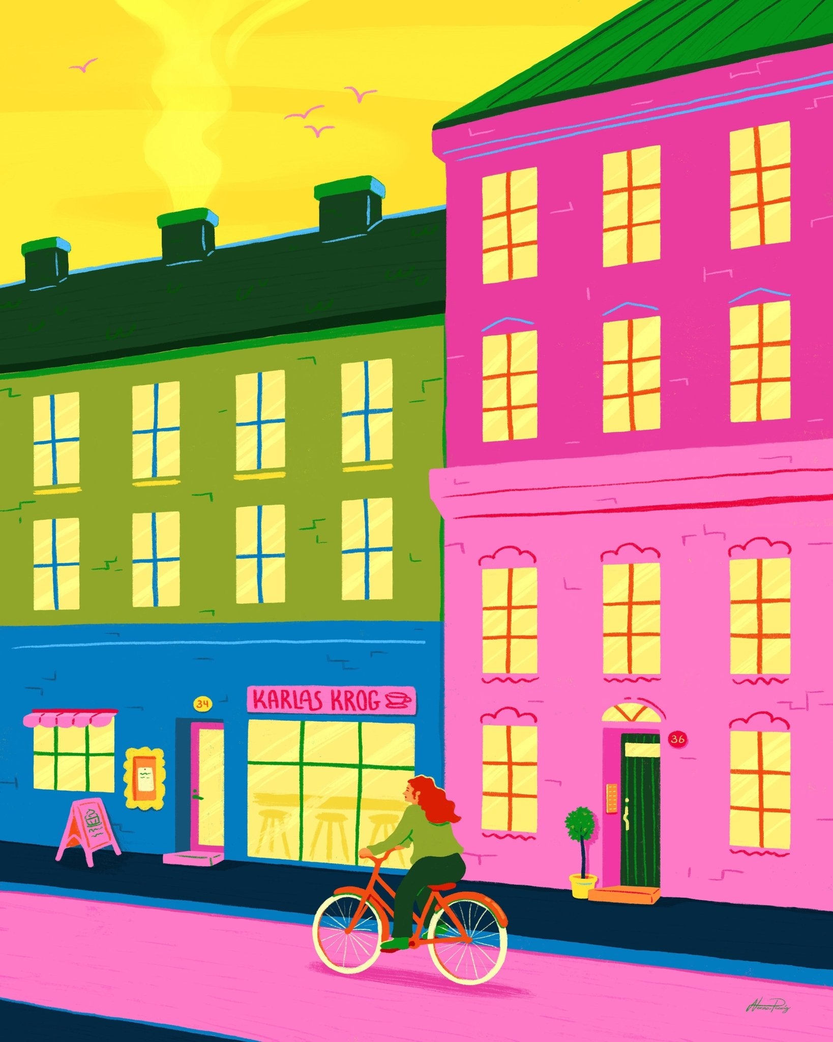 Colorful City Bike Ride