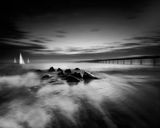 Pier And Sailing Night