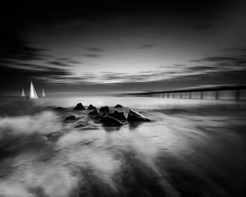 Pier And Sailing Night