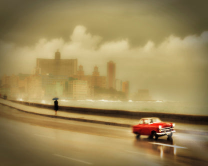 Vintage Red Car Coast