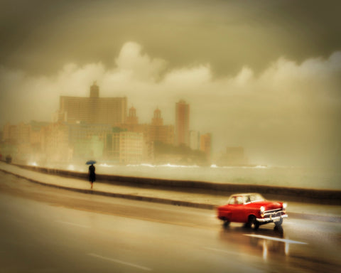 Vintage Red Car Coast