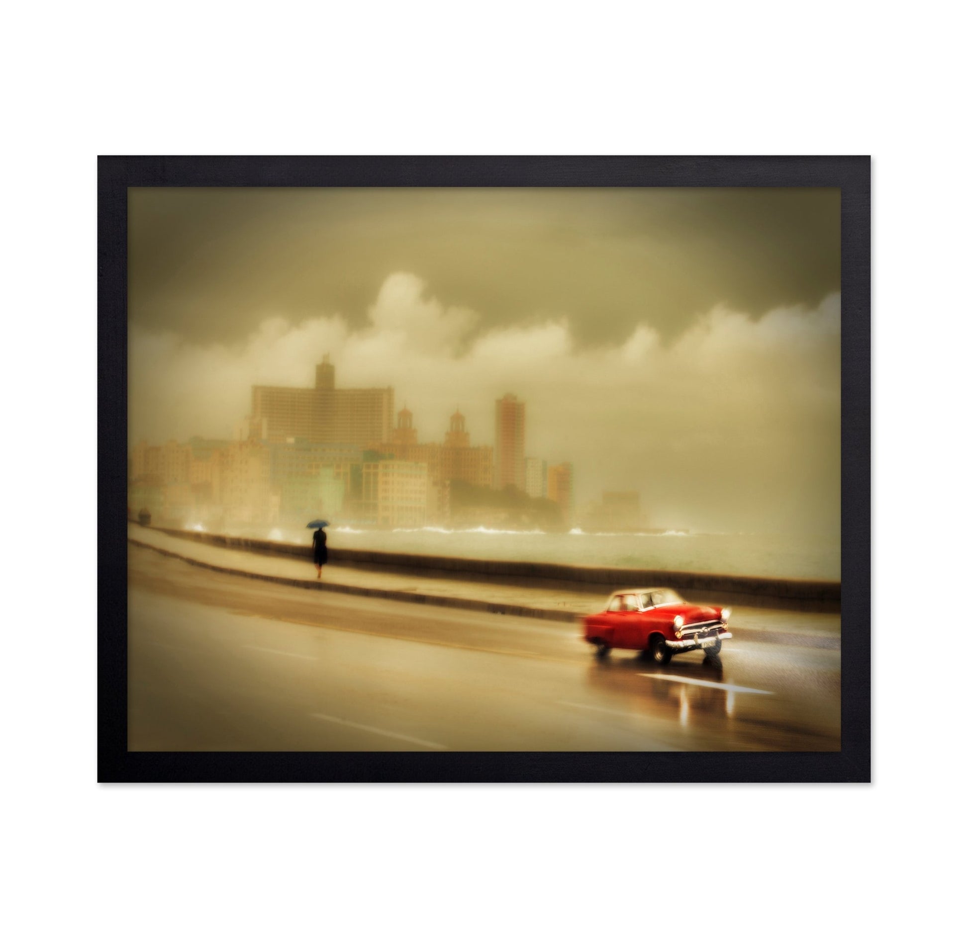 Vintage Red Car Coast