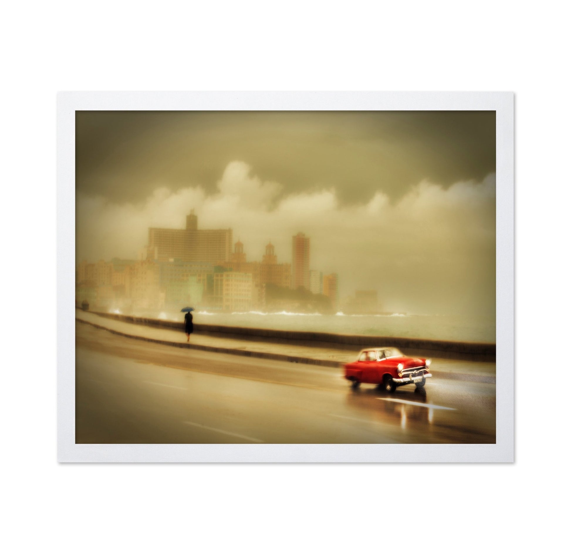 Vintage Red Car Coast