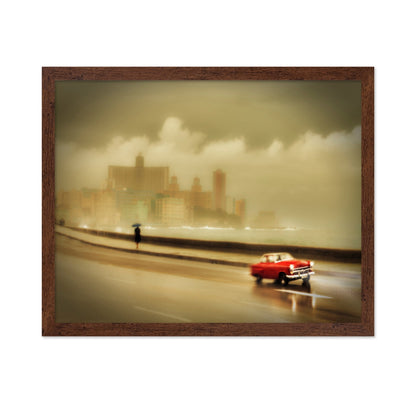 Vintage Red Car Coast