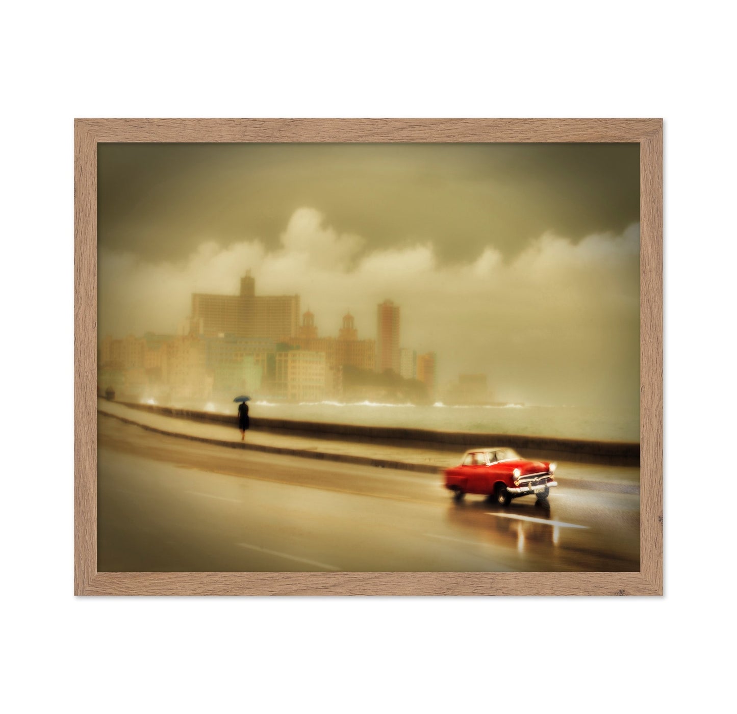 Vintage Red Car Coast