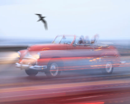 Blurred Red Classic Car