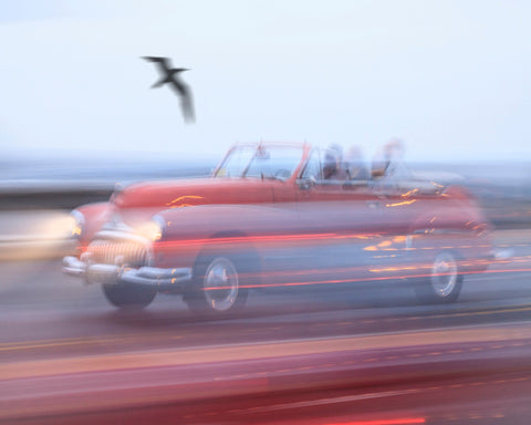 Blurred Red Classic Car