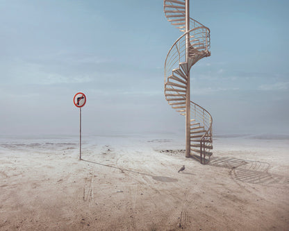 Stairway In Empty Desert
