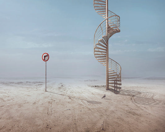 Stairway In Empty Desert
