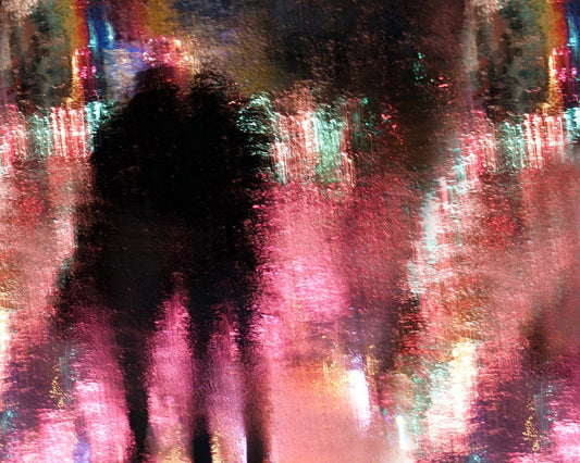 Neon Rain Silhouette