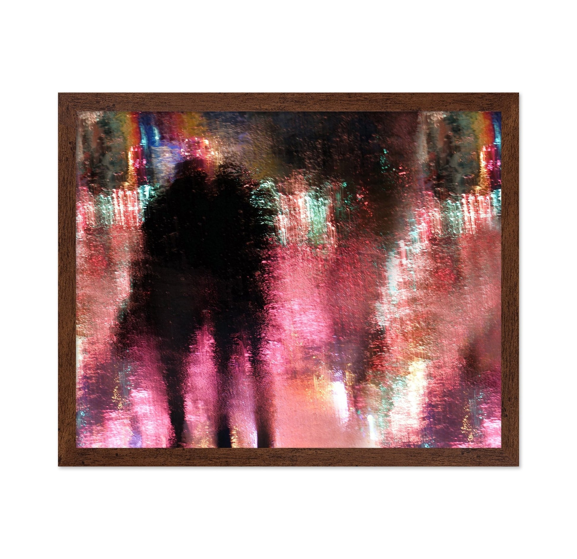 Neon Rain Silhouette