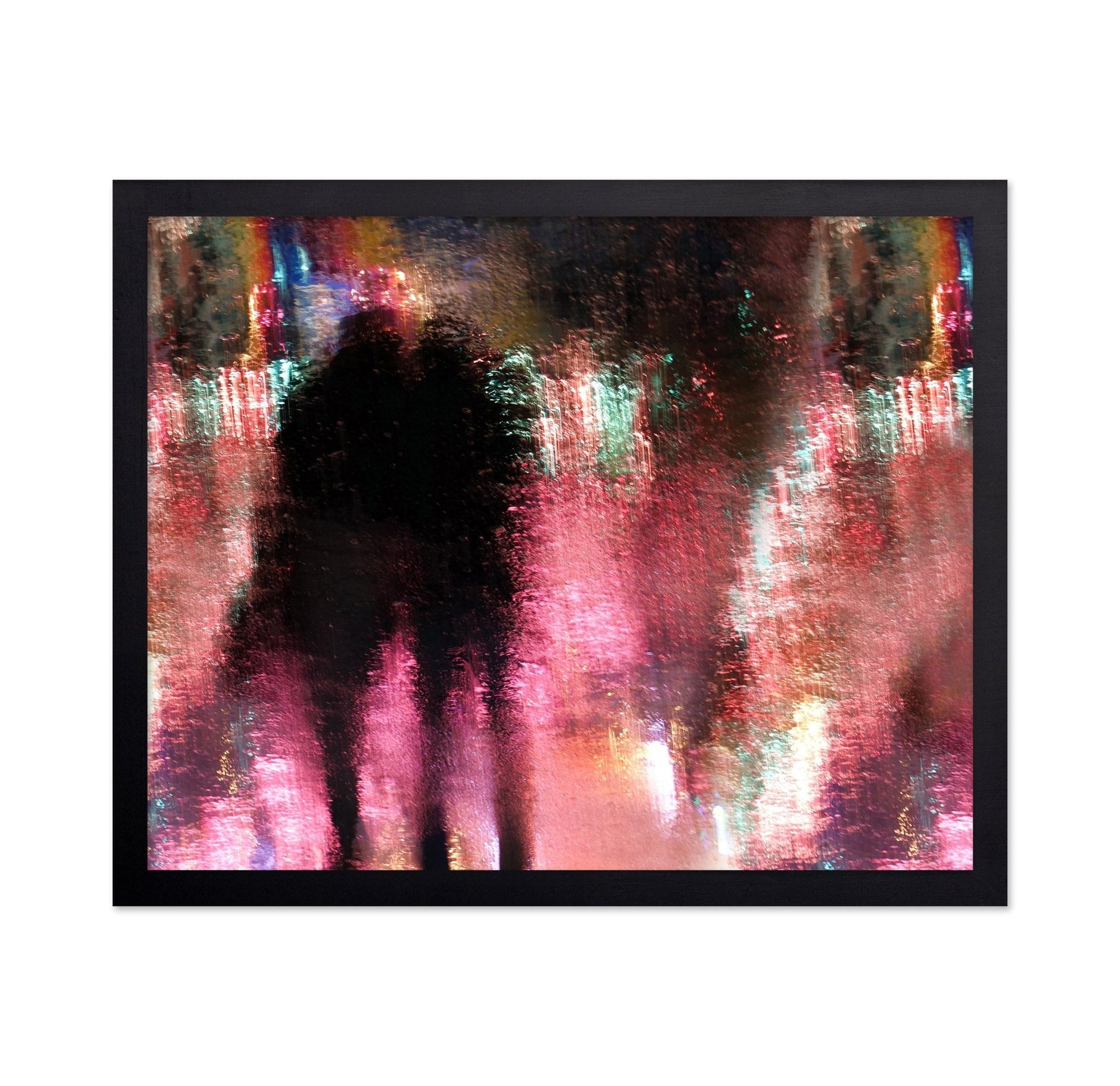 Neon Rain Silhouette