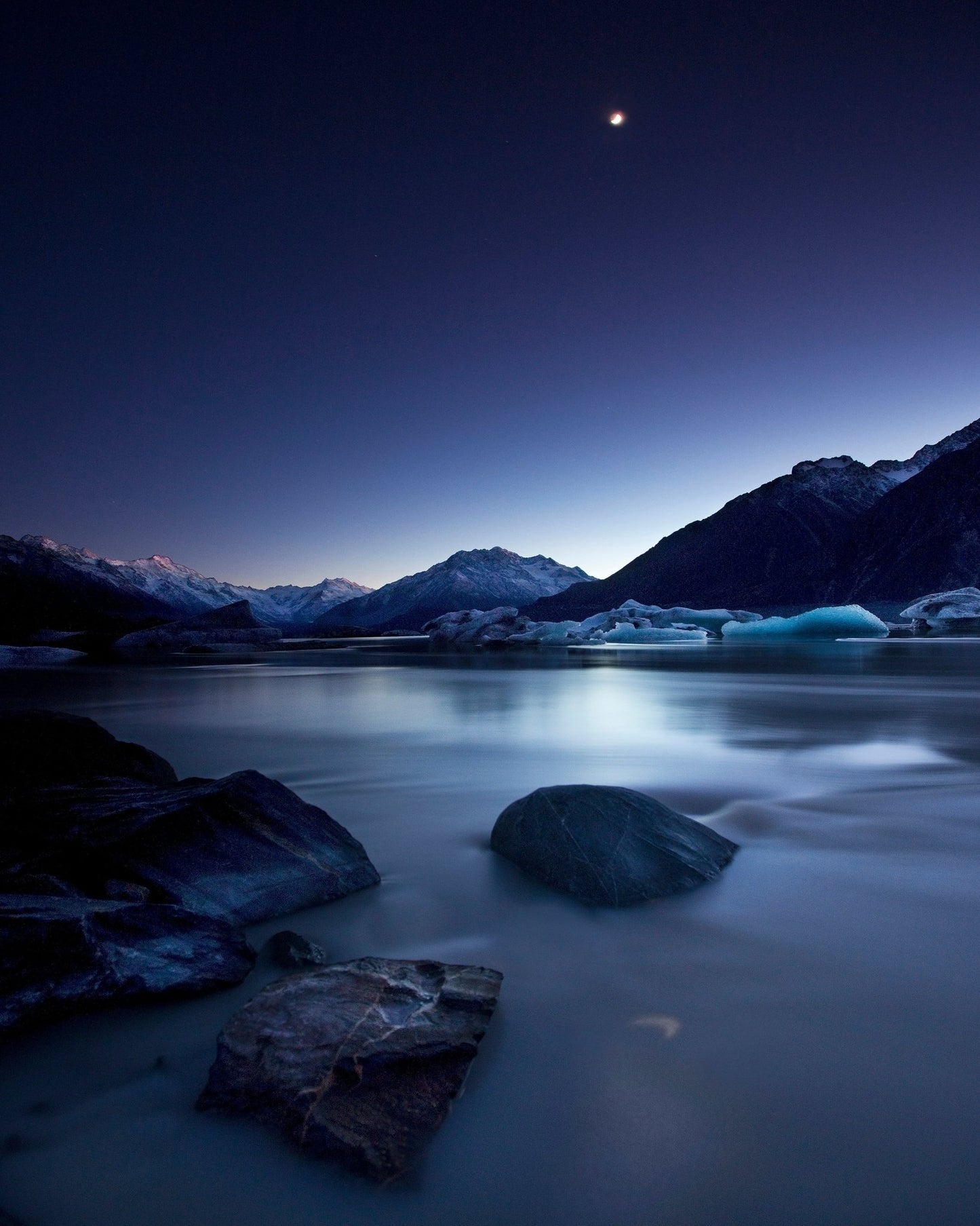 Moonlit Glacier Lake