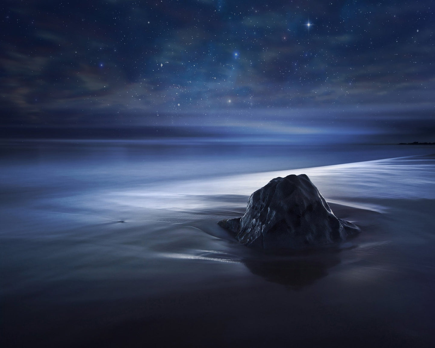 Moonlit Shore Rock