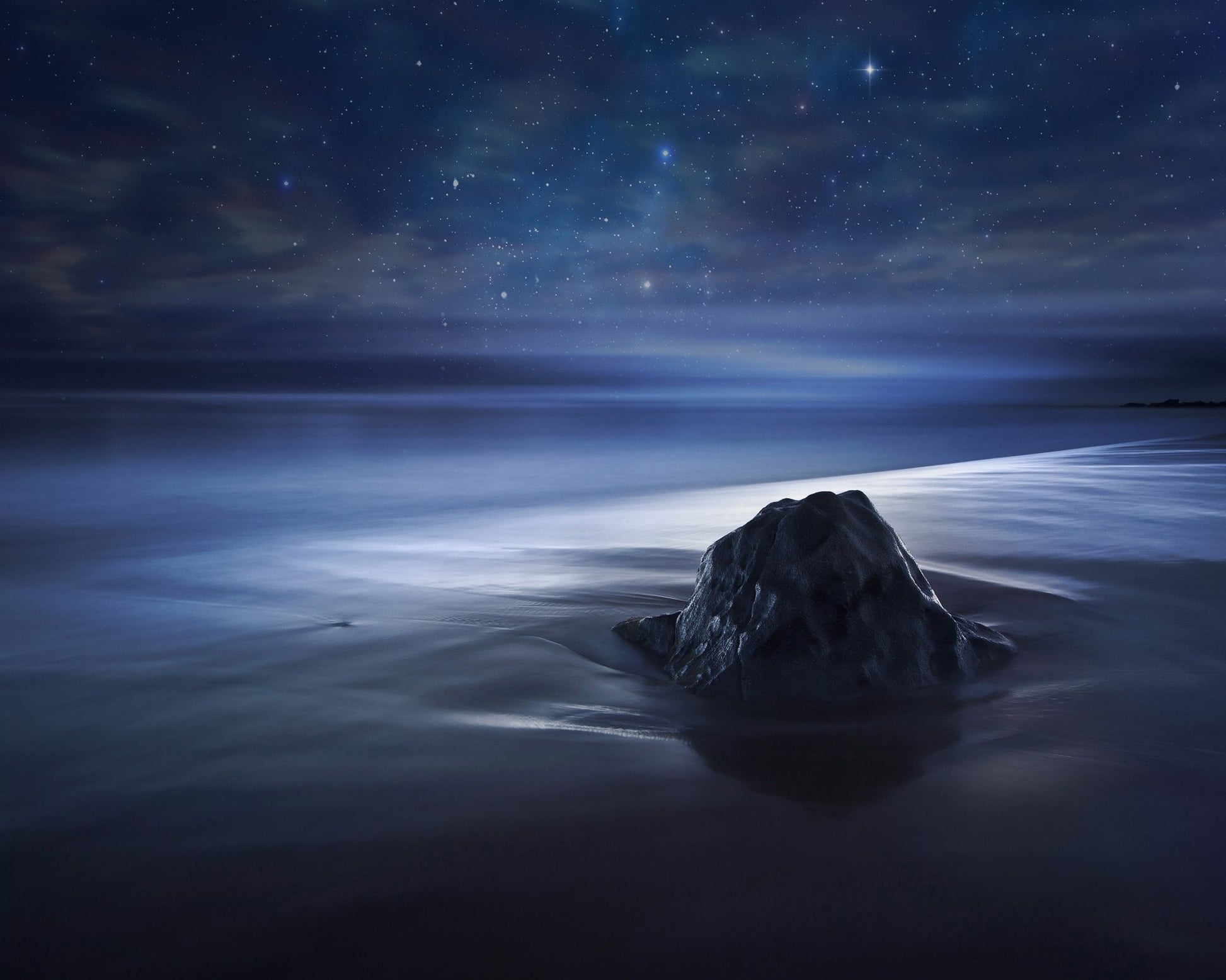 Moonlit Shore Rock