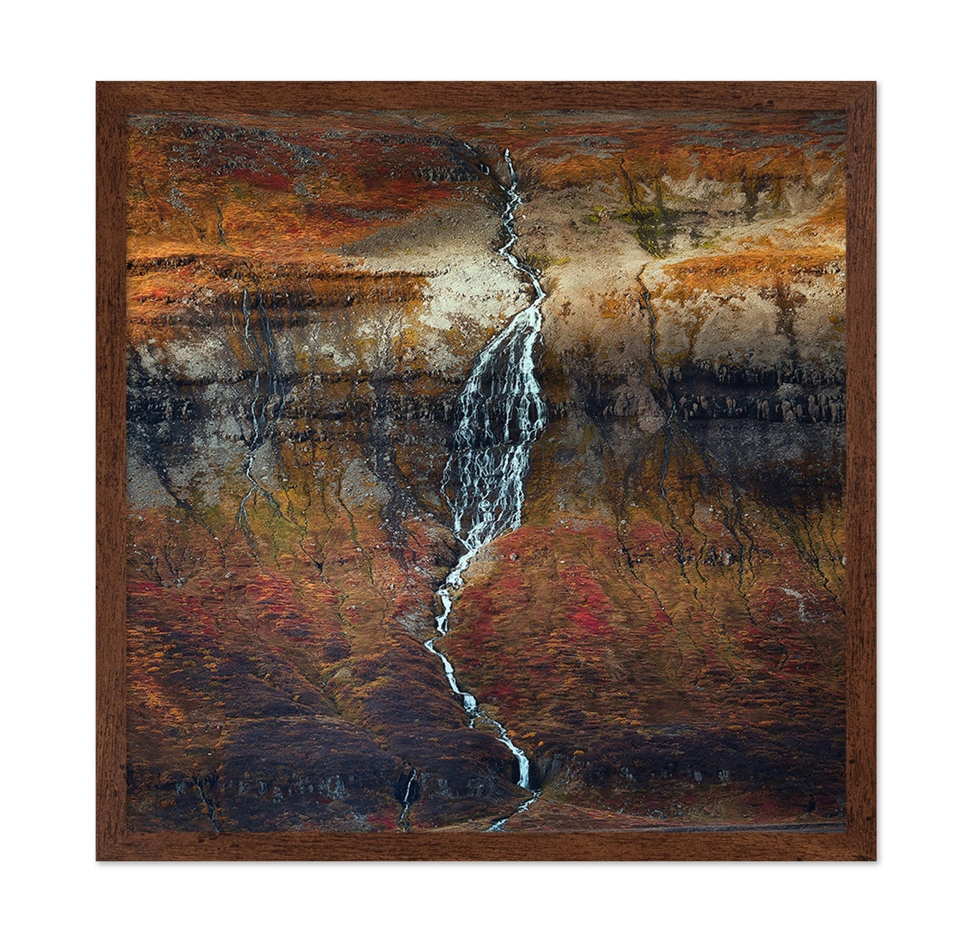Autumn Cliff Waterfall