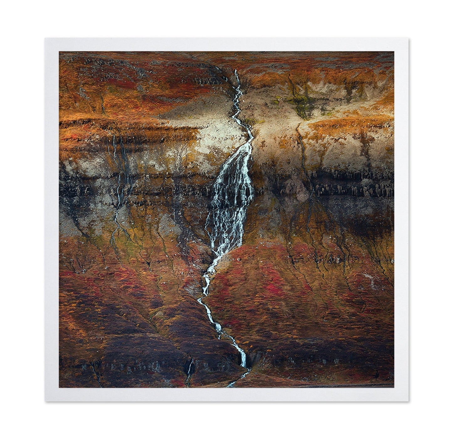 Autumn Cliff Waterfall