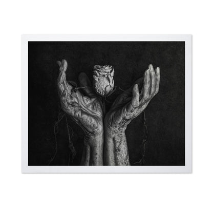 Aged Hands With Rose