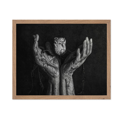 Aged Hands With Rose