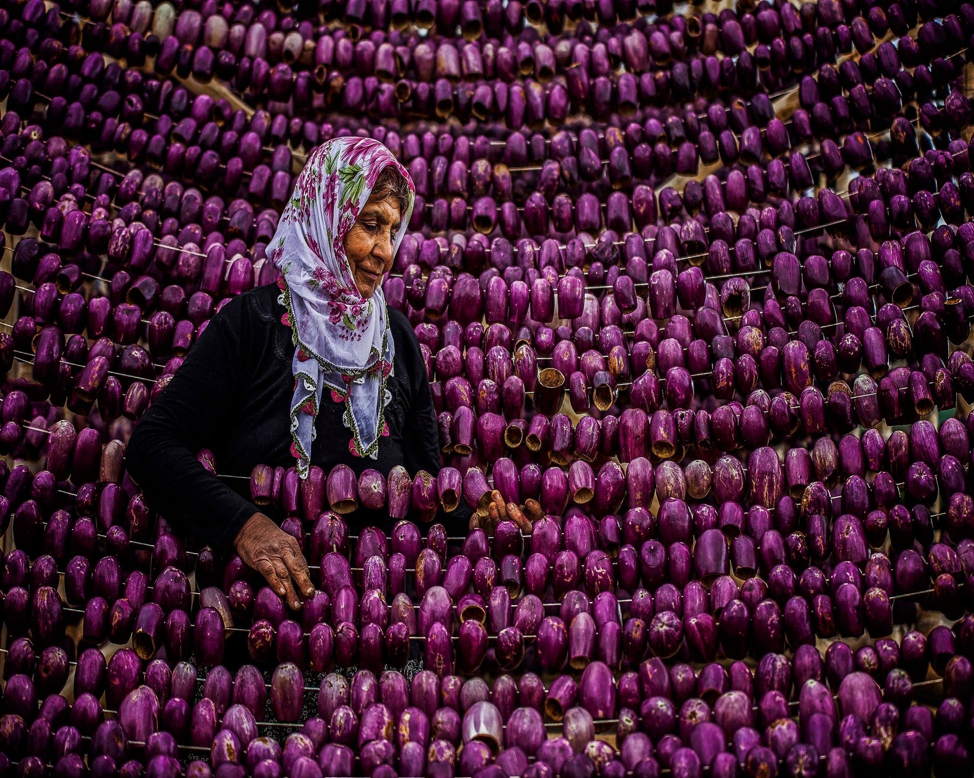 Eggplant Market Scene