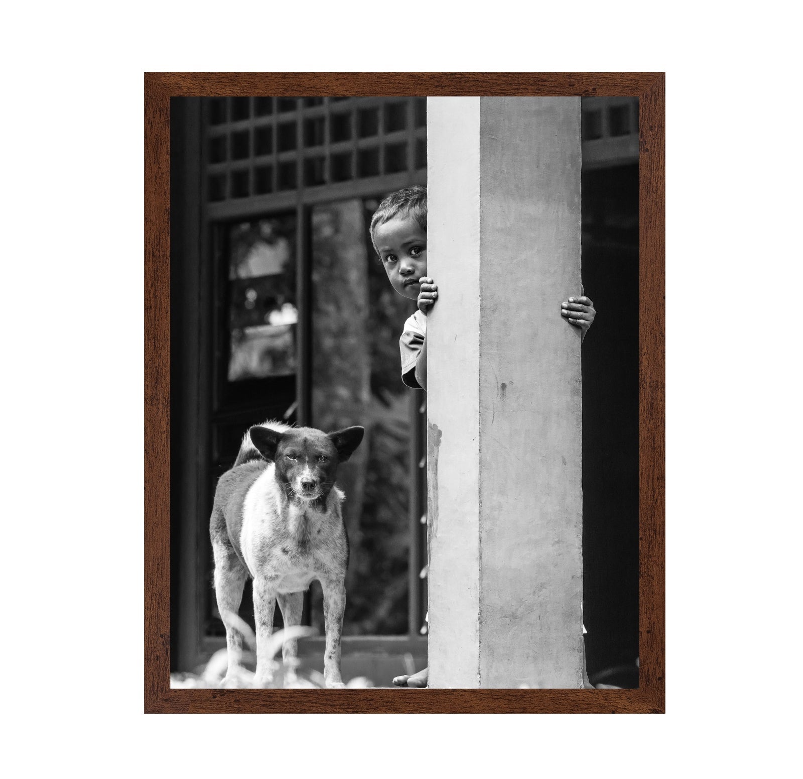 Child And Dog Peek