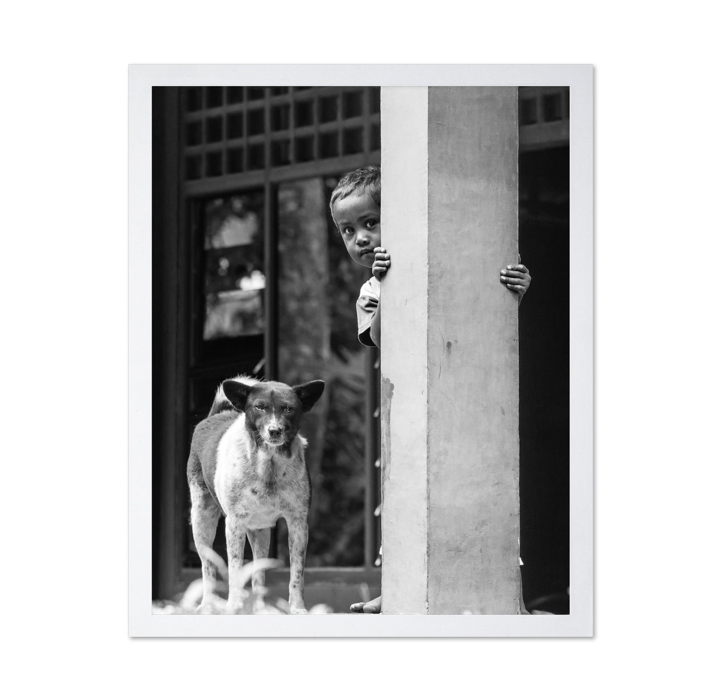 Child And Dog Peek