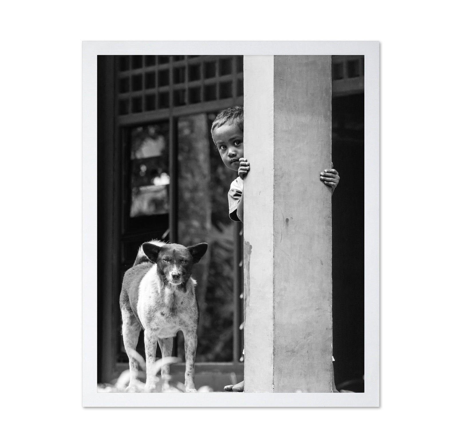 Child And Dog Peek
