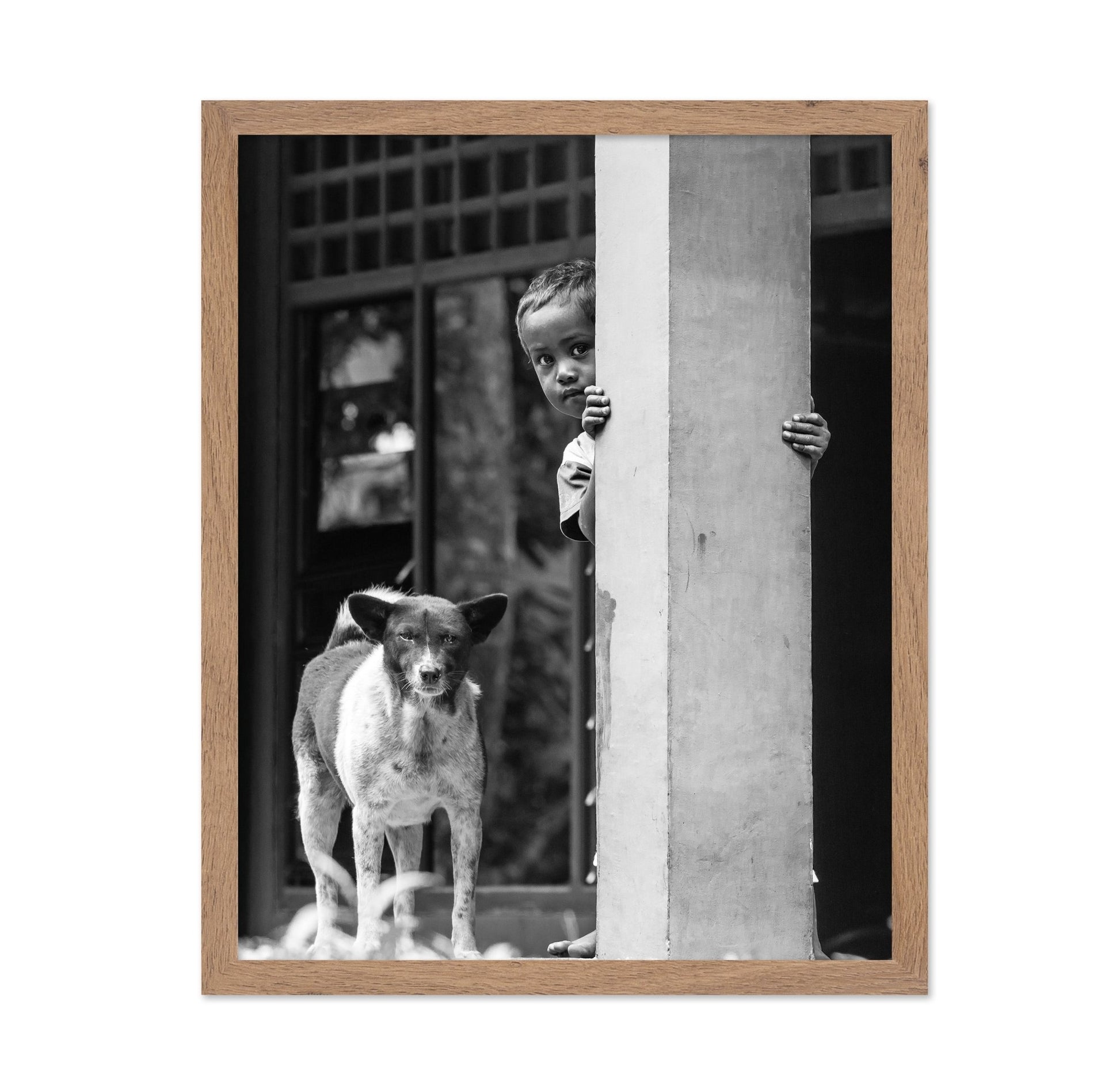 Child And Dog Peek