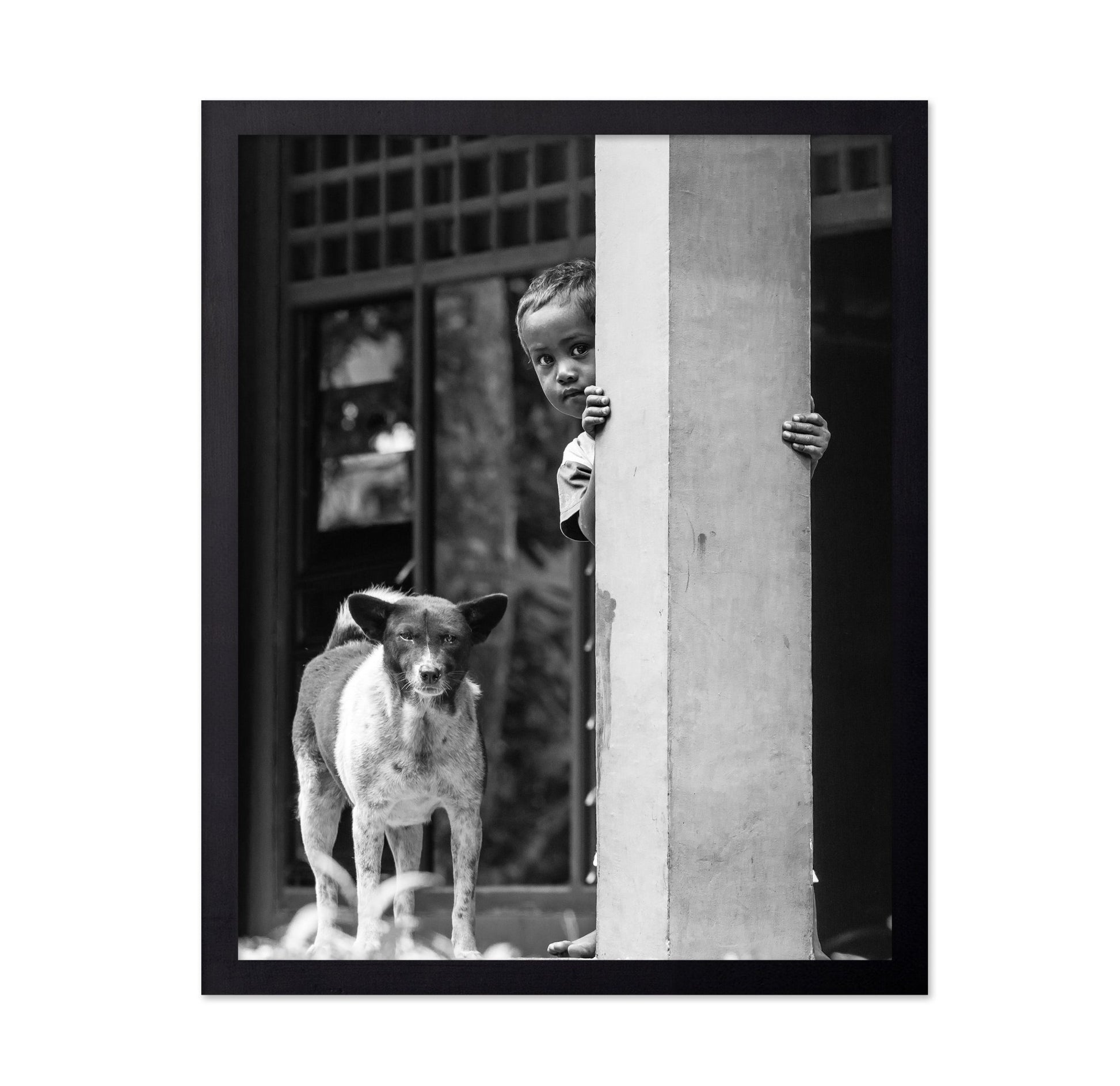 Child And Dog Peek