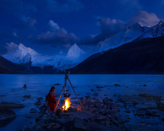 Campfire Alpine Night