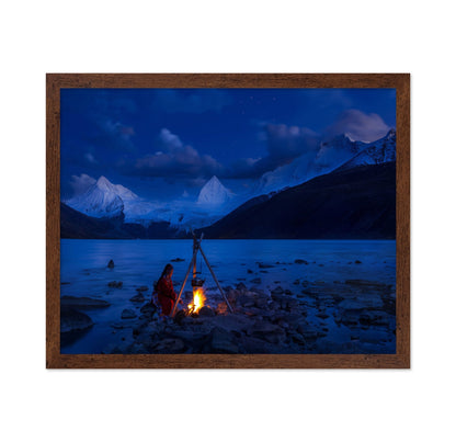 Campfire Alpine Night