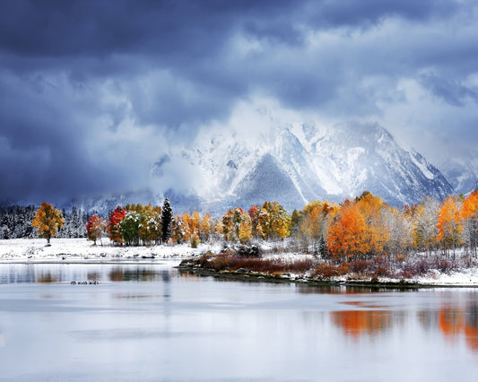 Autumn Snow Mountain Lake