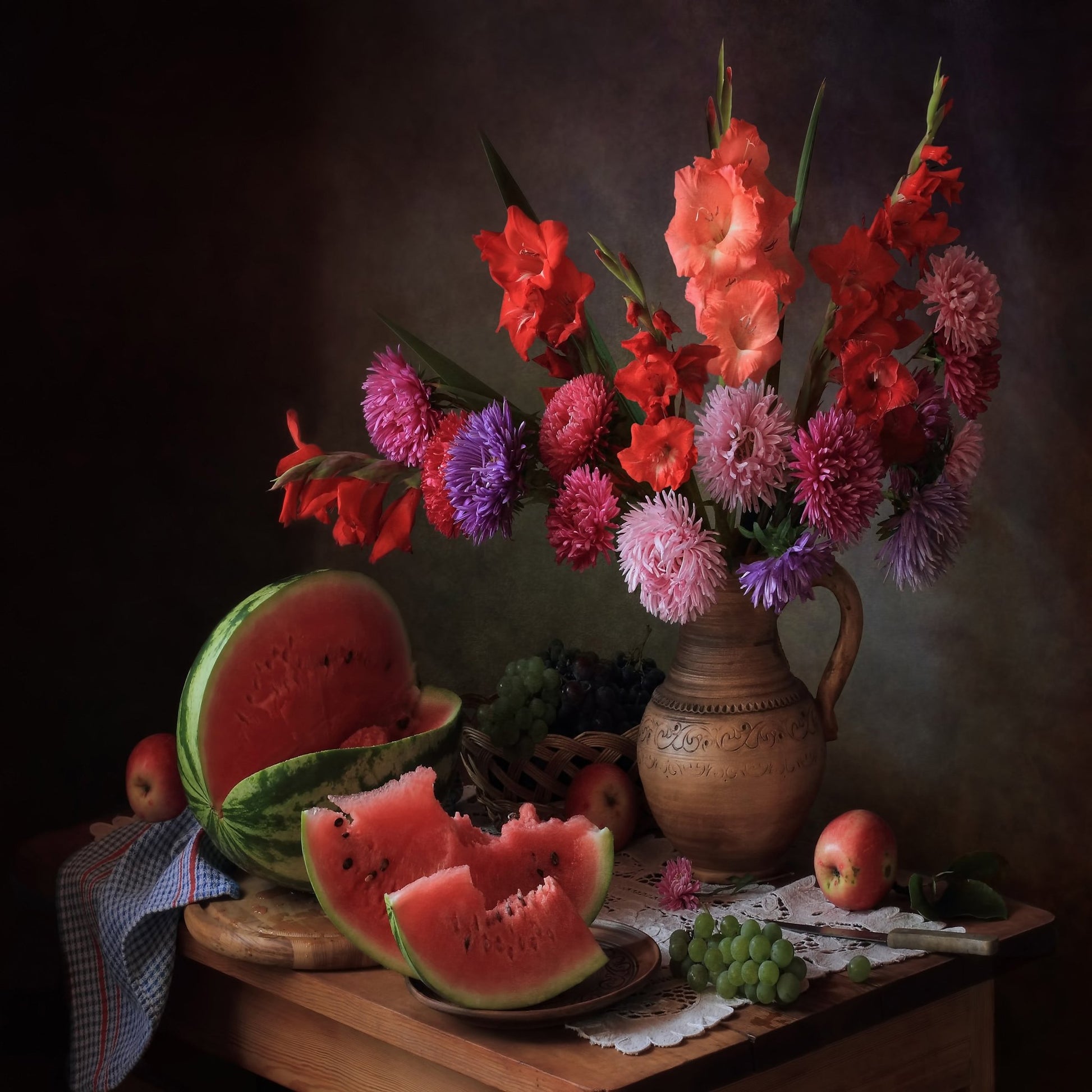Watermelon Floral Still Life