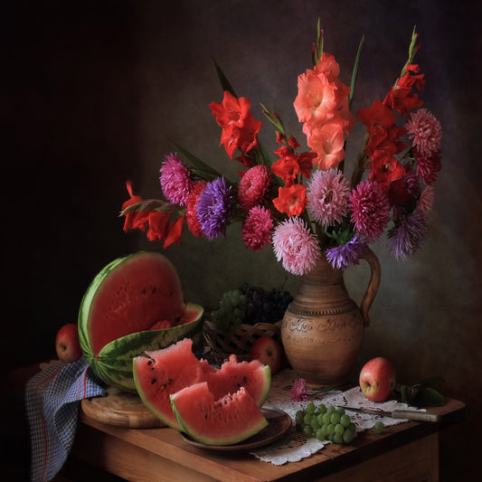 Watermelon Floral Still Life
