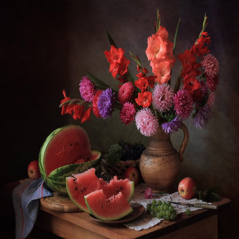 Watermelon Floral Still Life