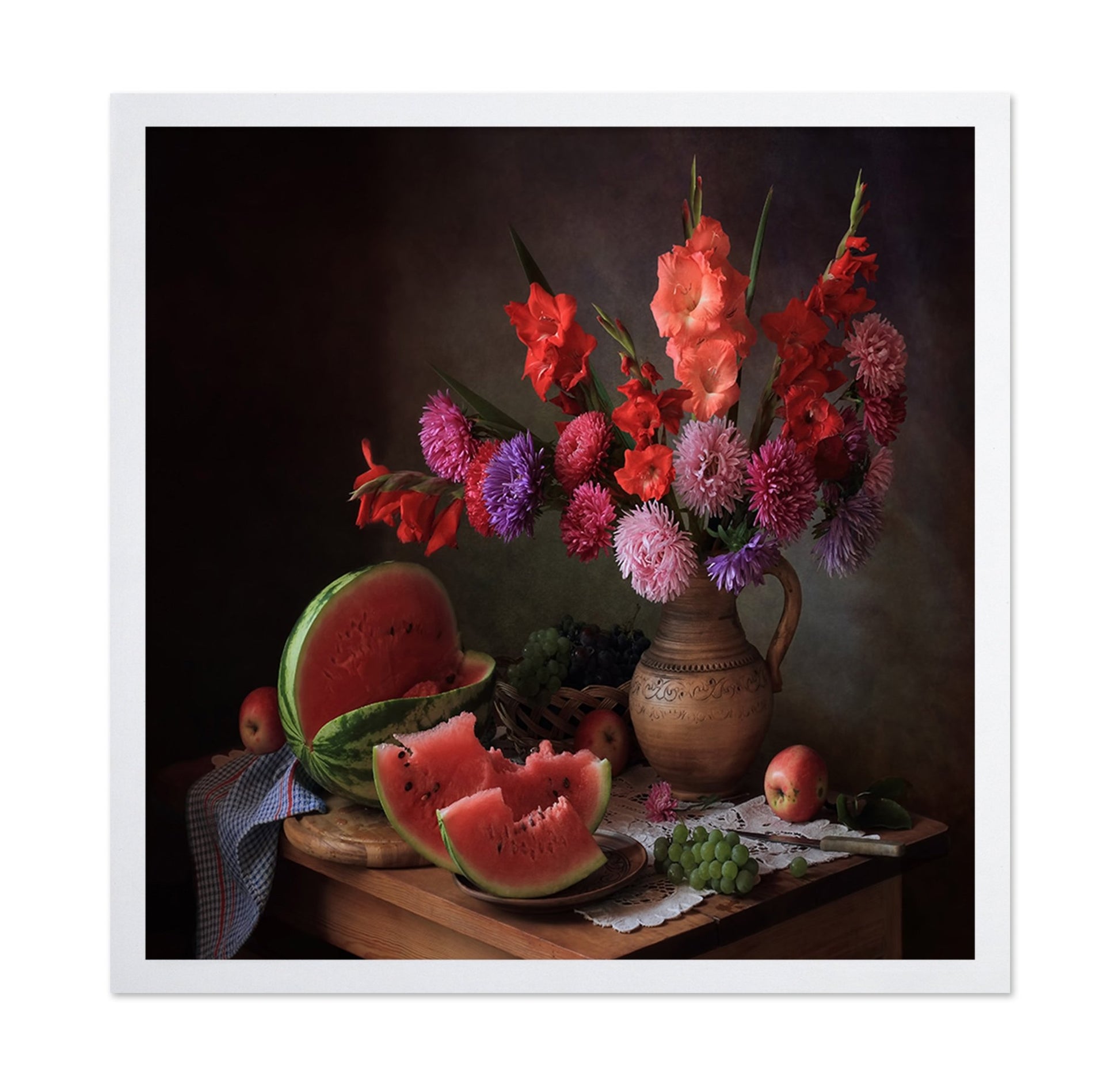Watermelon Floral Still Life