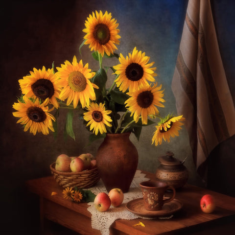 Golden Sunflower Vase