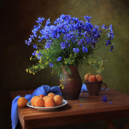 Blue Flower Apricot Still