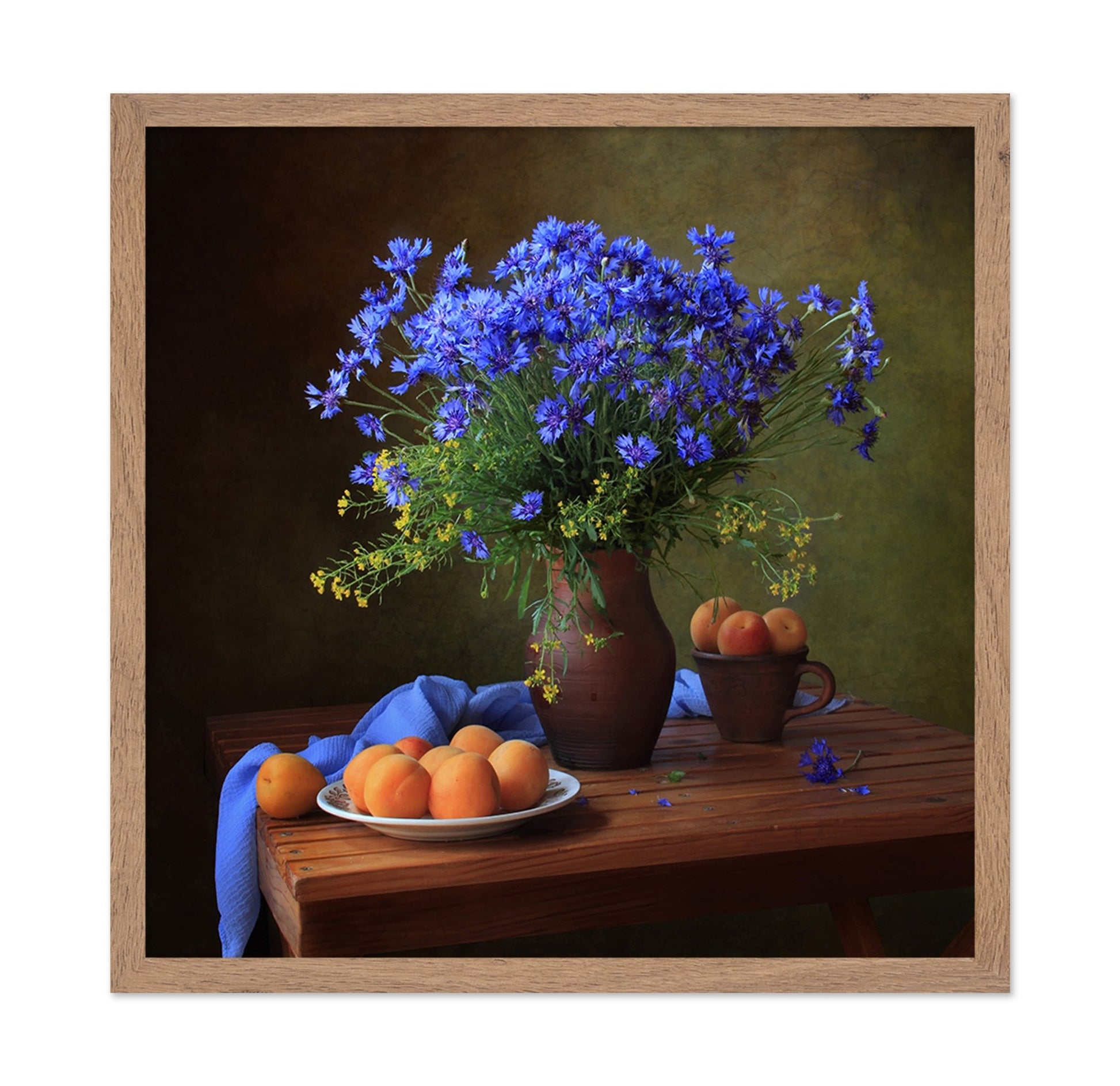 Blue Flower Apricot Still