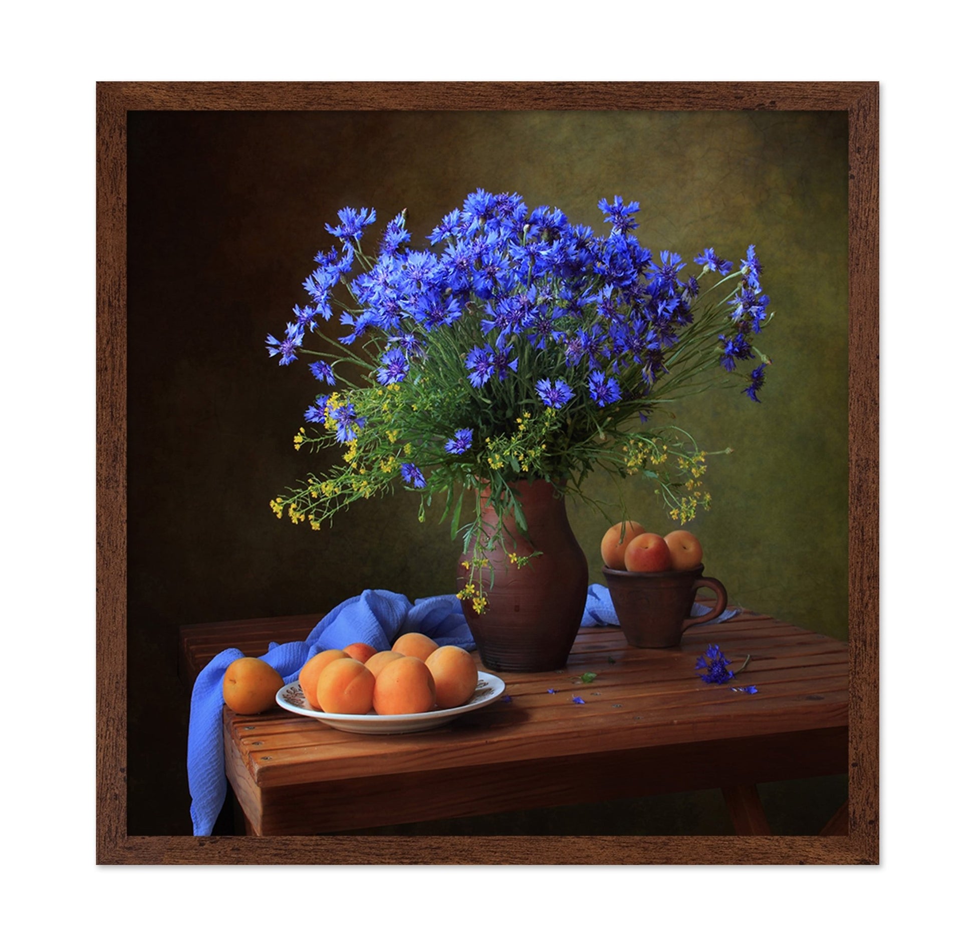 Blue Flower Apricot Still