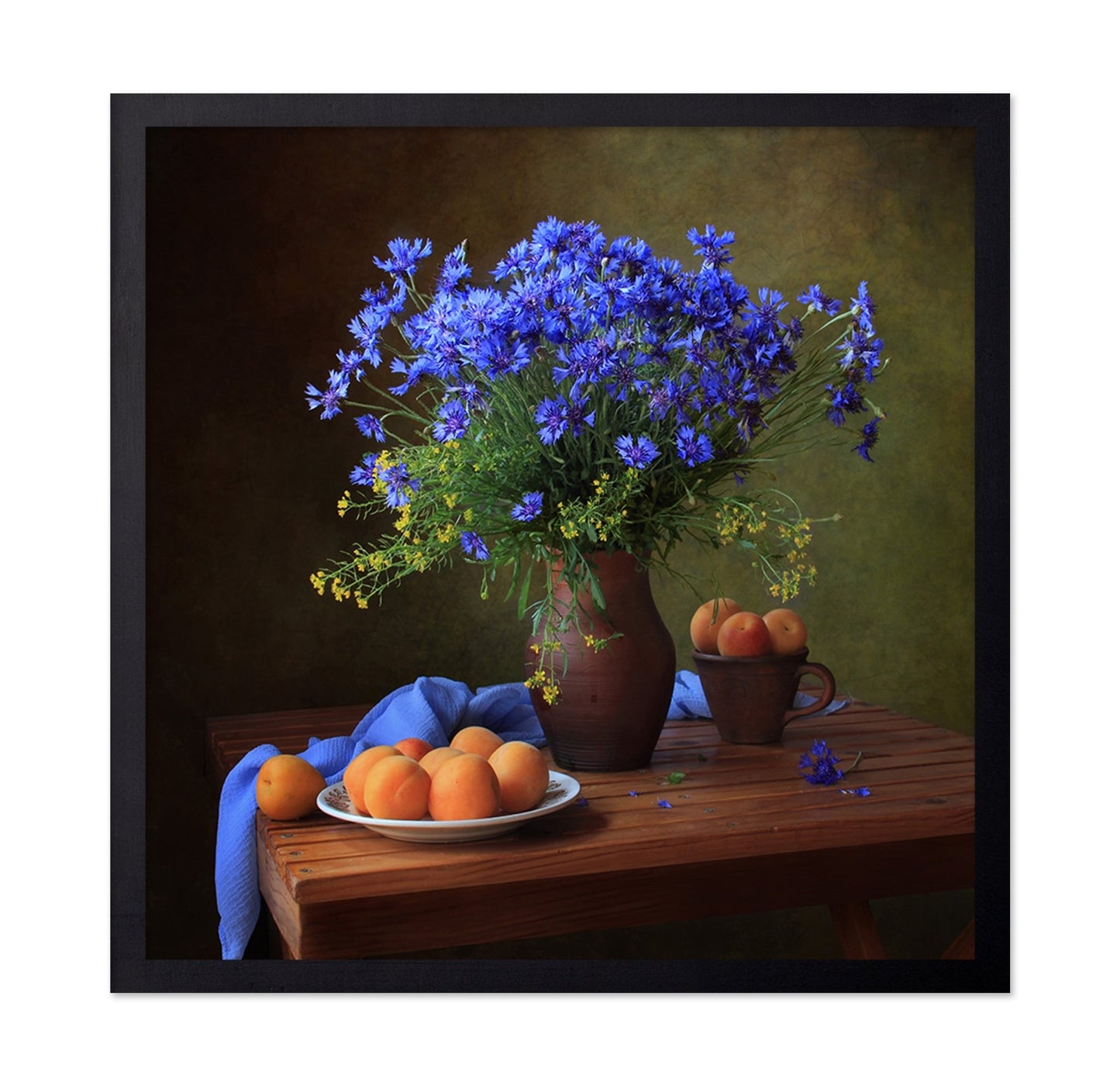 Blue Flower Apricot Still