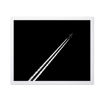 Jet Trail In Black Sky