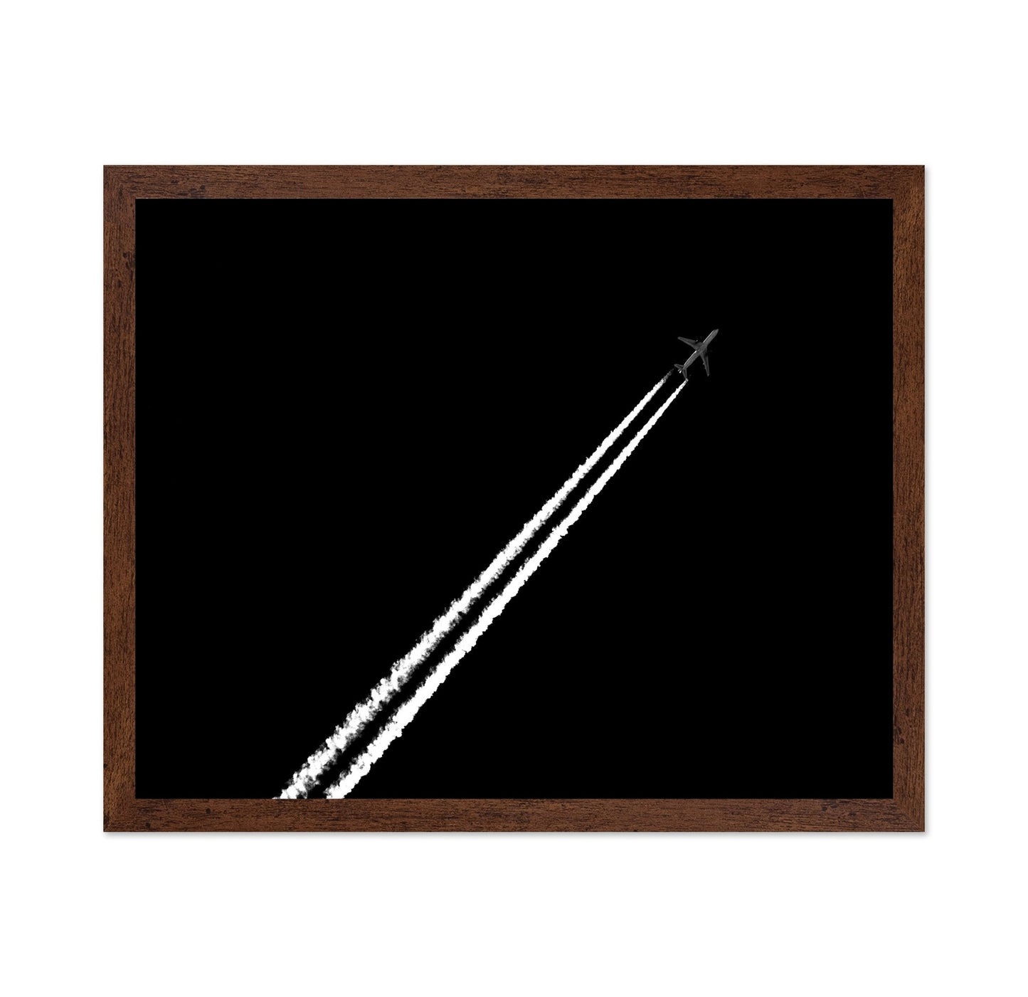 Jet Trail In Black Sky